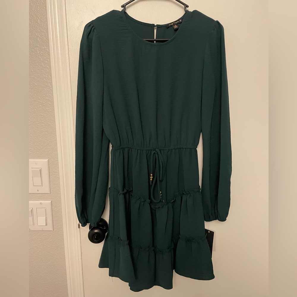 Classy Dark Green dress with pull-string waist BRAND NEW!